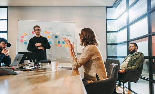 Productive business meeting: Creative collaboration and idea generation