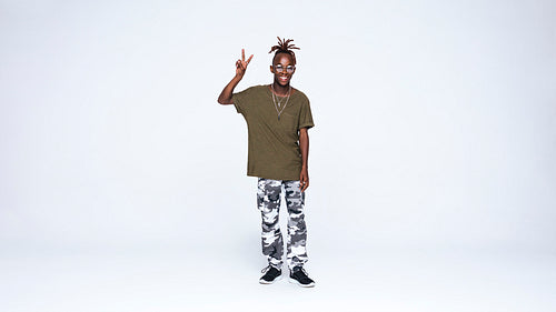 Smiling african male with dreadlocks