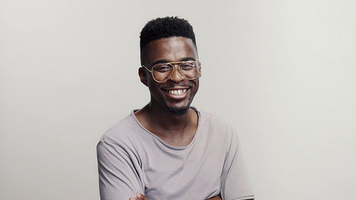  Smiling african male with eyeglasses