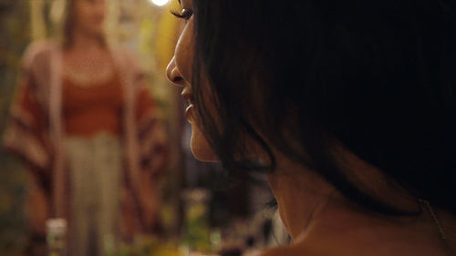 Friends at dinner party