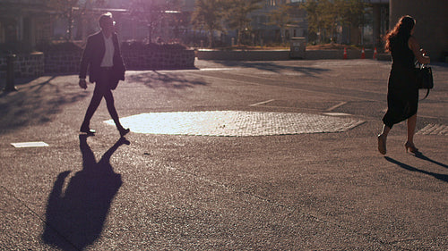 Business people commuting to office