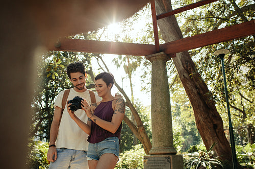 Tourist couple enjoying their holiday