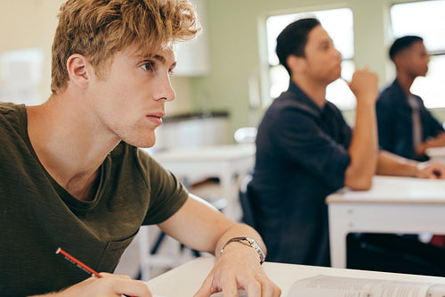 Male student in classroom 
