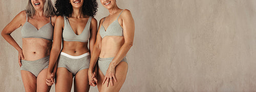 Anonymous natural female bodies