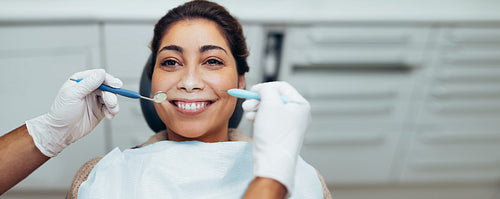 Young woman having dental checkup