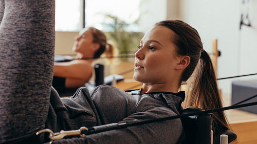 Woman doing workout at the gym