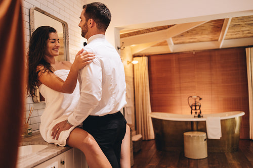 Having fun while getting dressed