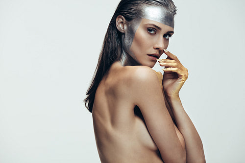 Sensuous woman with artistic makeup 