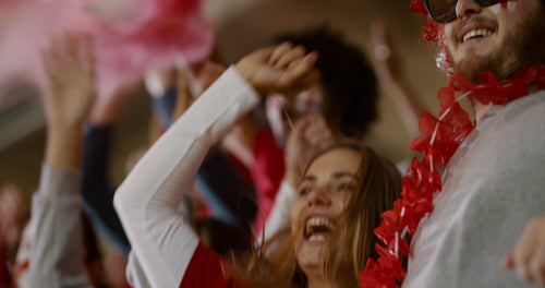 English soccer fans cheering their team