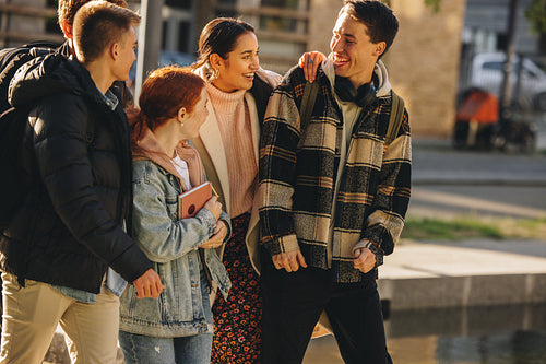 Students walking together in campus