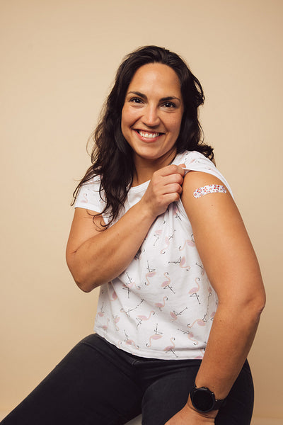 Woman feeling proud to get inoculated