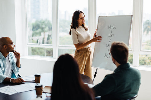 Business woman giving a presentation in a meeting