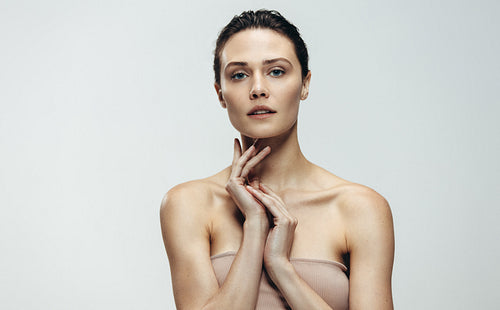 Beautiful female model with perfect skin