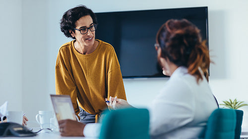 Business group having a meeting in modern office