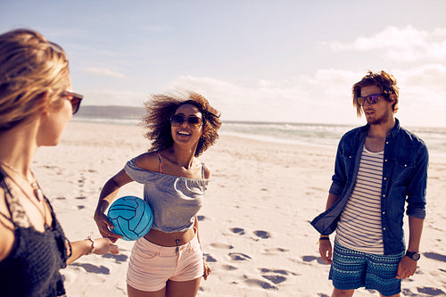 Group of young people on the beach