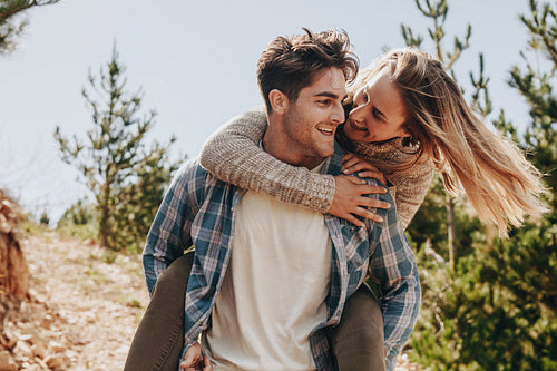 Couple having fun outdoors
