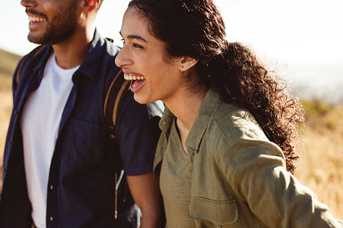 Couple on a vacation enjoying outdoors