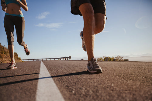 Young athletes running outdoor