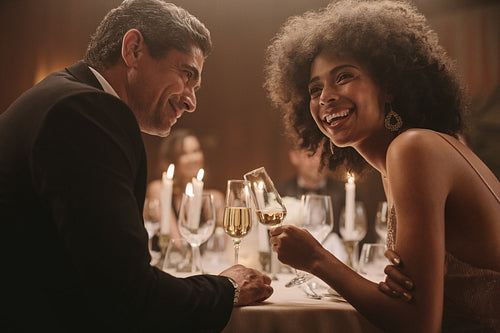 Couple at gala night dinner event