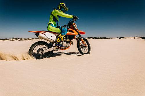 Motocross rider having fun