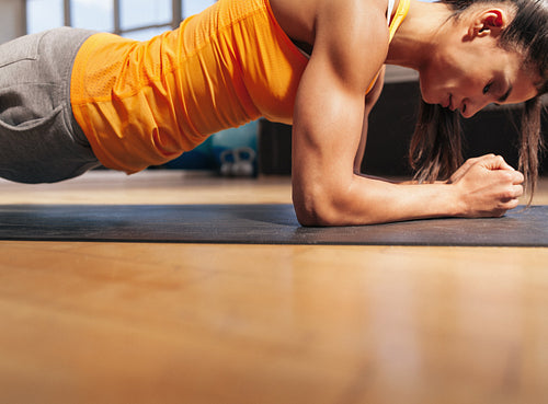 Woman exercising in the gym