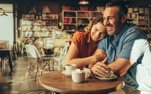 Couple spending quality time in a cafe