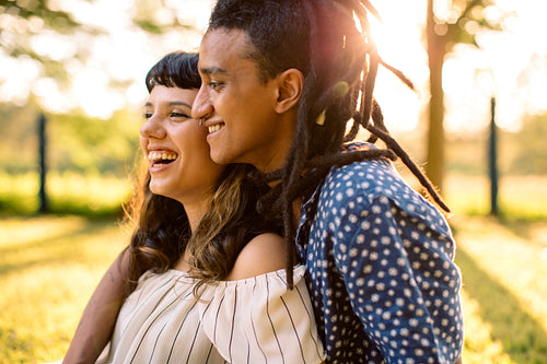 Young couple enjoying spending time together