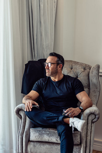 Businessman rests after long business trip