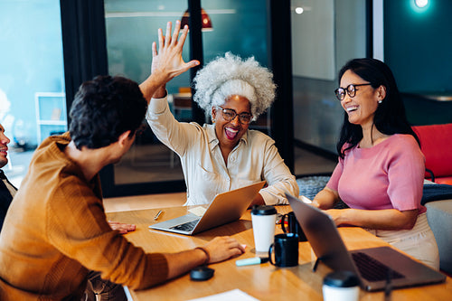 Shared excitement: Teammates celebrating a win