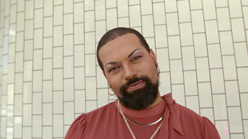 Genderqueer male with makeup