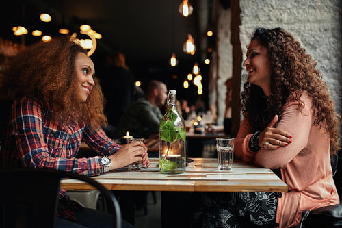 Female friends meeting in a cafe
