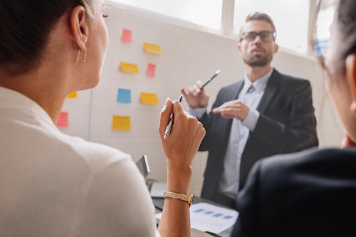 Woman during a business presentation