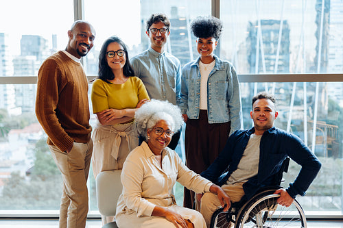 Team unity: Colleagues gather for a group portrait