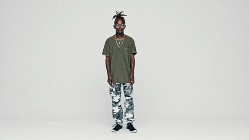 African teenager dancing