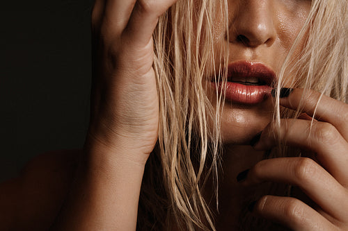Young woman with smokey makeup