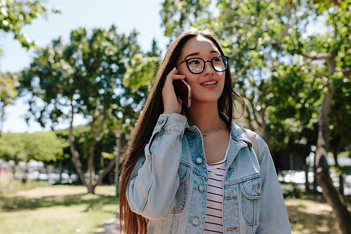 Girl talking over mobile phone