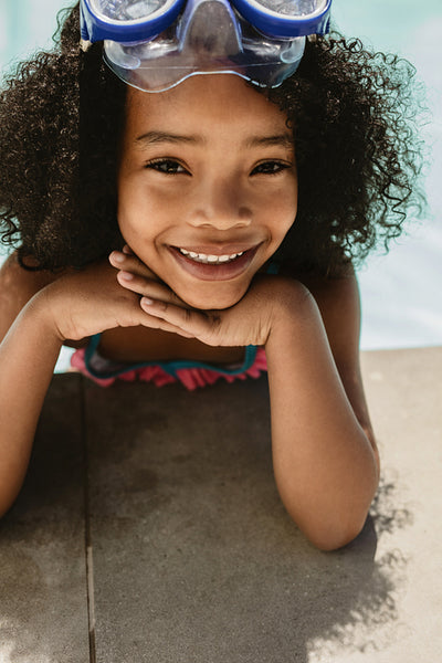 Beautiful girl in the pool