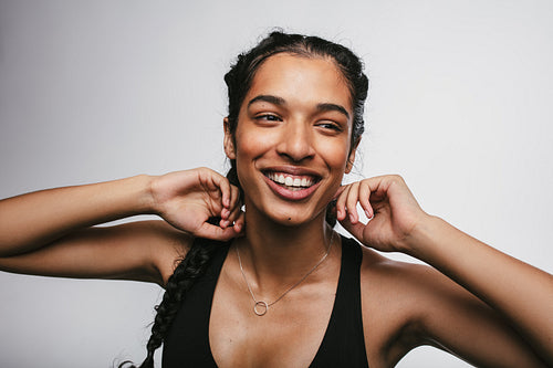 Portrait of a smiling fit woman