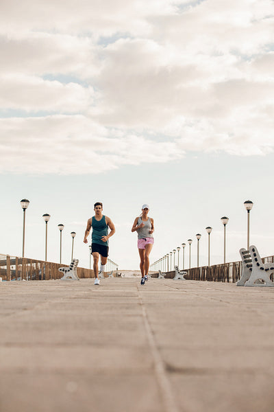 Young couple on morning run