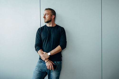 Thoughtful male professional looking away