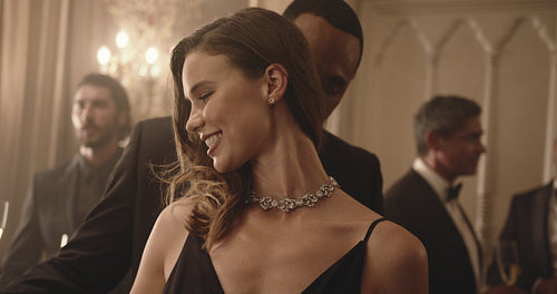 Couple enjoying a romantic dance at a party