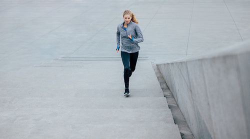 Beautiful young woman on morning run