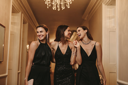Group of females at a gala night