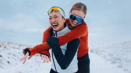 Winter training brings women together for a playful snowy workout