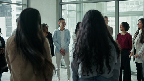 Diverse professionals gathered for discussion