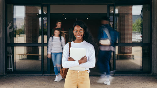 Female student at university campus