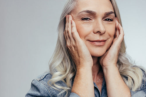 Elderly woman with beautiful skin