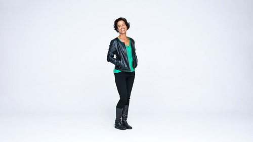 Woman in jacket and boots