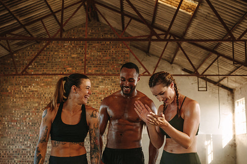 People after successful training session