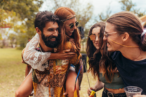 Group of friends enjoying outdoor